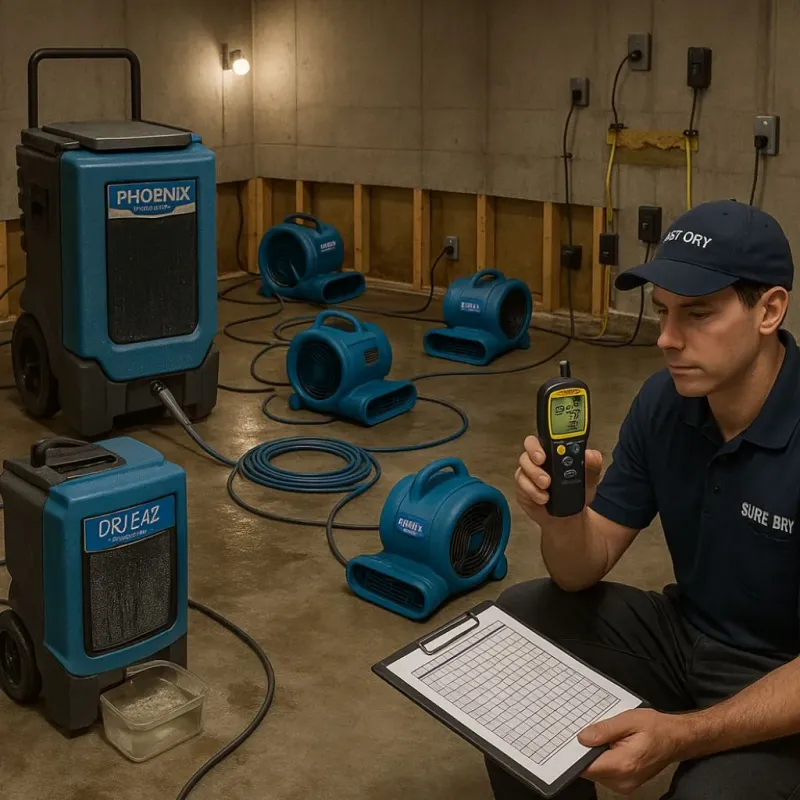 Structural Drying and Dehumidification process in Kittredge, CO